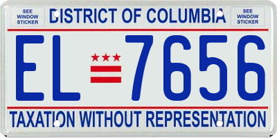 DC license plate EL7656