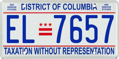 DC license plate EL7657