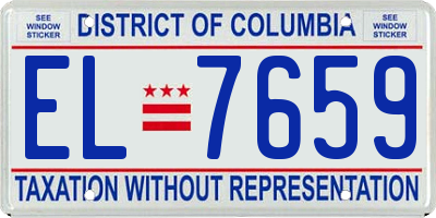 DC license plate EL7659