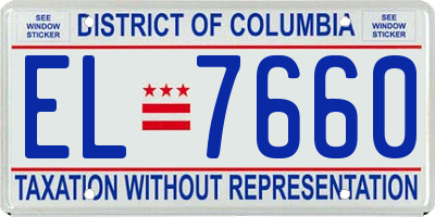 DC license plate EL7660