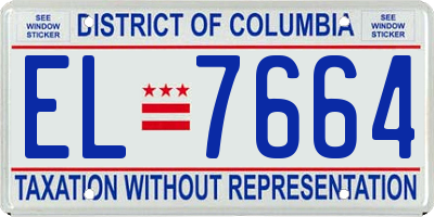 DC license plate EL7664
