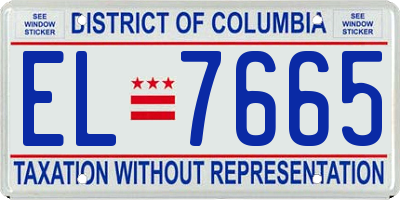 DC license plate EL7665