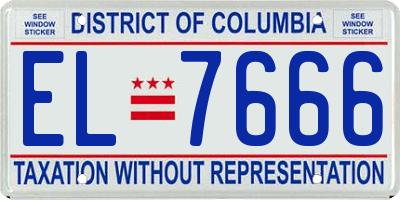 DC license plate EL7666