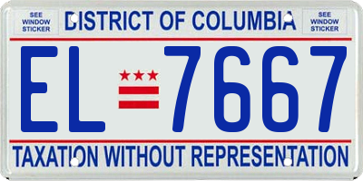 DC license plate EL7667