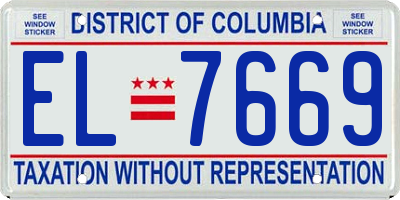 DC license plate EL7669