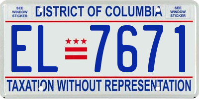 DC license plate EL7671
