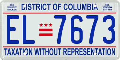 DC license plate EL7673