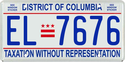 DC license plate EL7676
