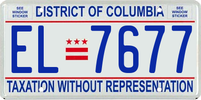 DC license plate EL7677