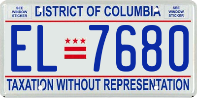DC license plate EL7680