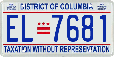 DC license plate EL7681