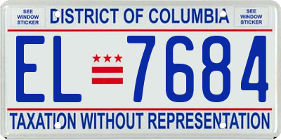 DC license plate EL7684