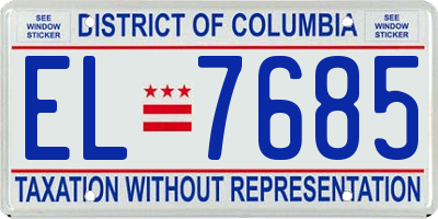 DC license plate EL7685