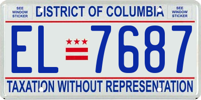 DC license plate EL7687