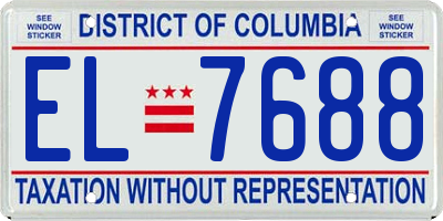 DC license plate EL7688