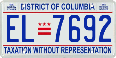 DC license plate EL7692