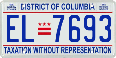 DC license plate EL7693