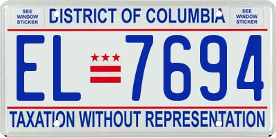 DC license plate EL7694