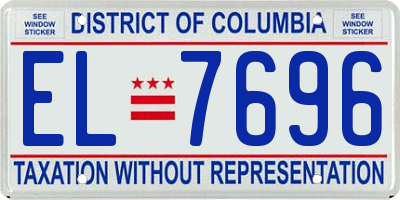 DC license plate EL7696