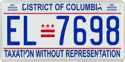 DC license plate EL7698
