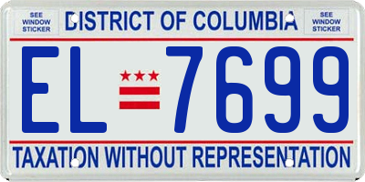 DC license plate EL7699