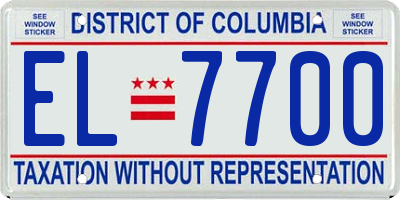 DC license plate EL7700