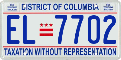 DC license plate EL7702