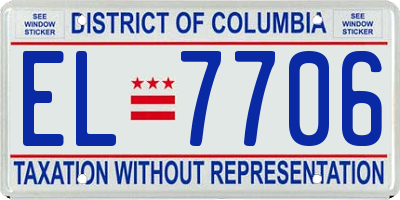 DC license plate EL7706
