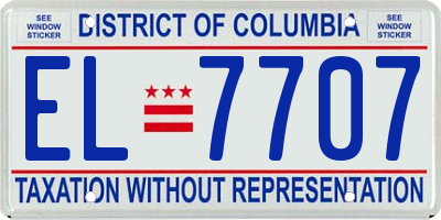 DC license plate EL7707