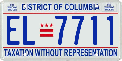 DC license plate EL7711