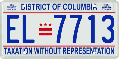 DC license plate EL7713