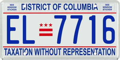 DC license plate EL7716
