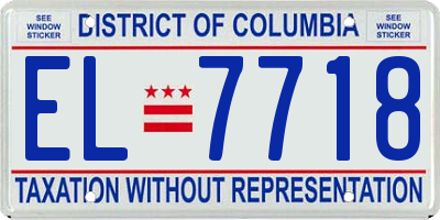 DC license plate EL7718