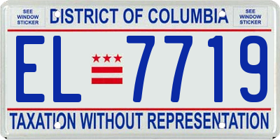 DC license plate EL7719