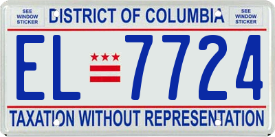 DC license plate EL7724