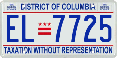 DC license plate EL7725