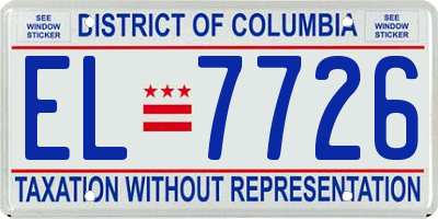 DC license plate EL7726