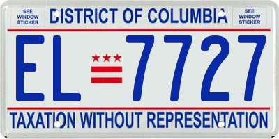 DC license plate EL7727