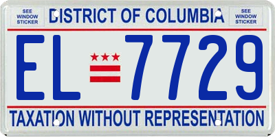 DC license plate EL7729