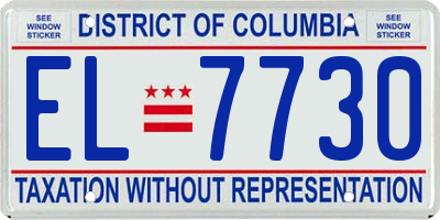DC license plate EL7730
