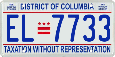 DC license plate EL7733