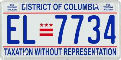 DC license plate EL7734
