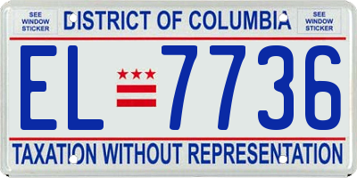 DC license plate EL7736