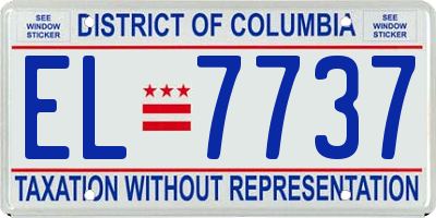 DC license plate EL7737