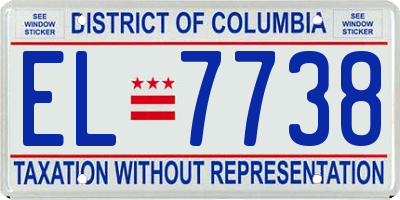 DC license plate EL7738