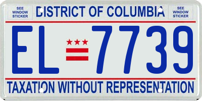 DC license plate EL7739