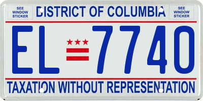 DC license plate EL7740