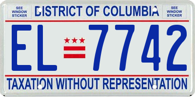 DC license plate EL7742