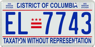 DC license plate EL7743