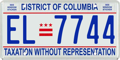 DC license plate EL7744